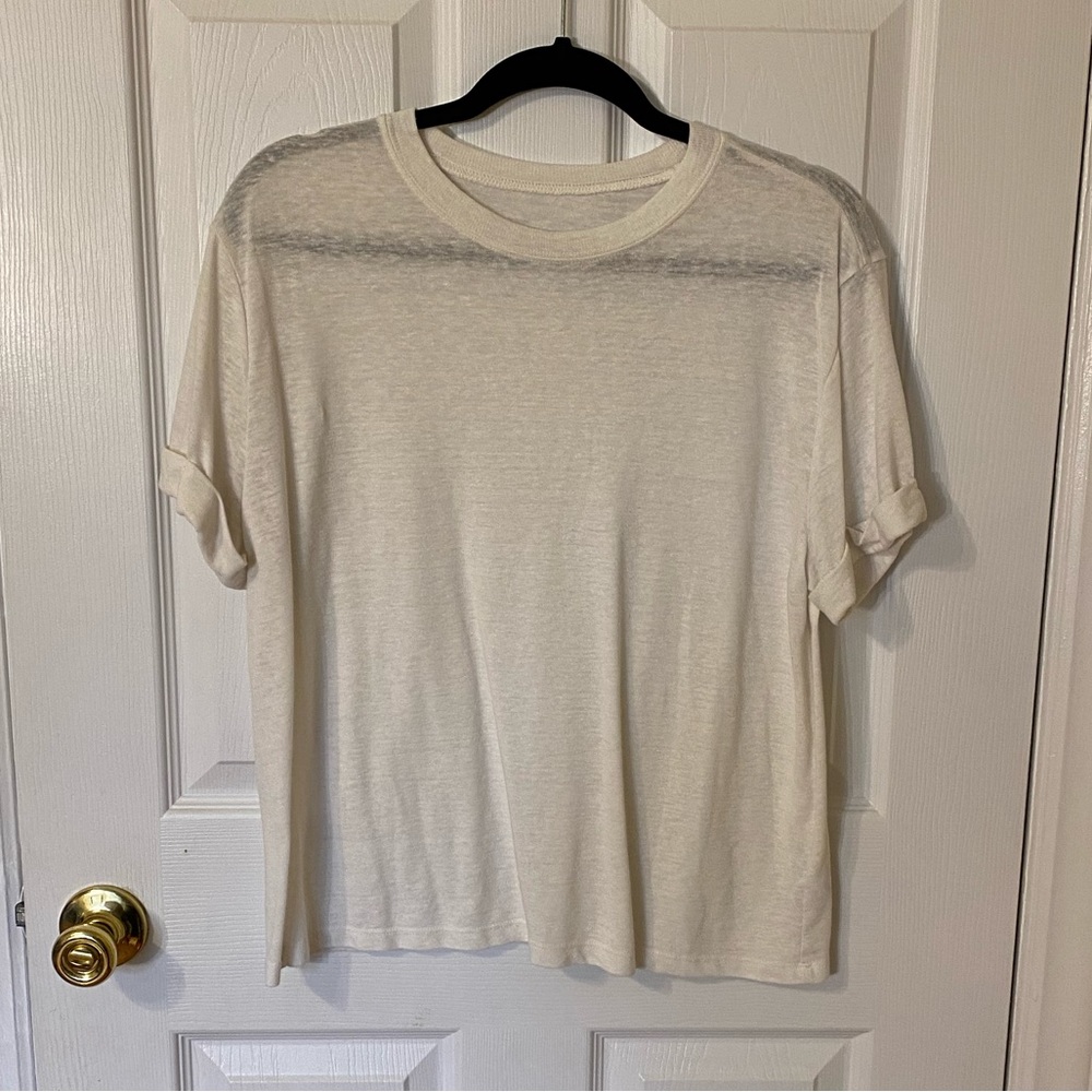 A New Day Soft Heather White Short Sleeve Tee- Women’s Large